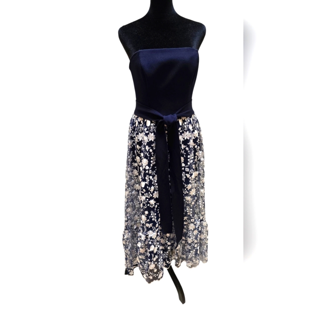 Shoshanna Midnight Evening Wedding Strapless Dress 4